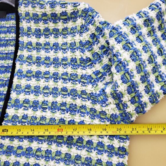 Ann Taylor Women's Tweedy Sweater Jacket in Deep Azure Size Medium - Picture 11 of 16